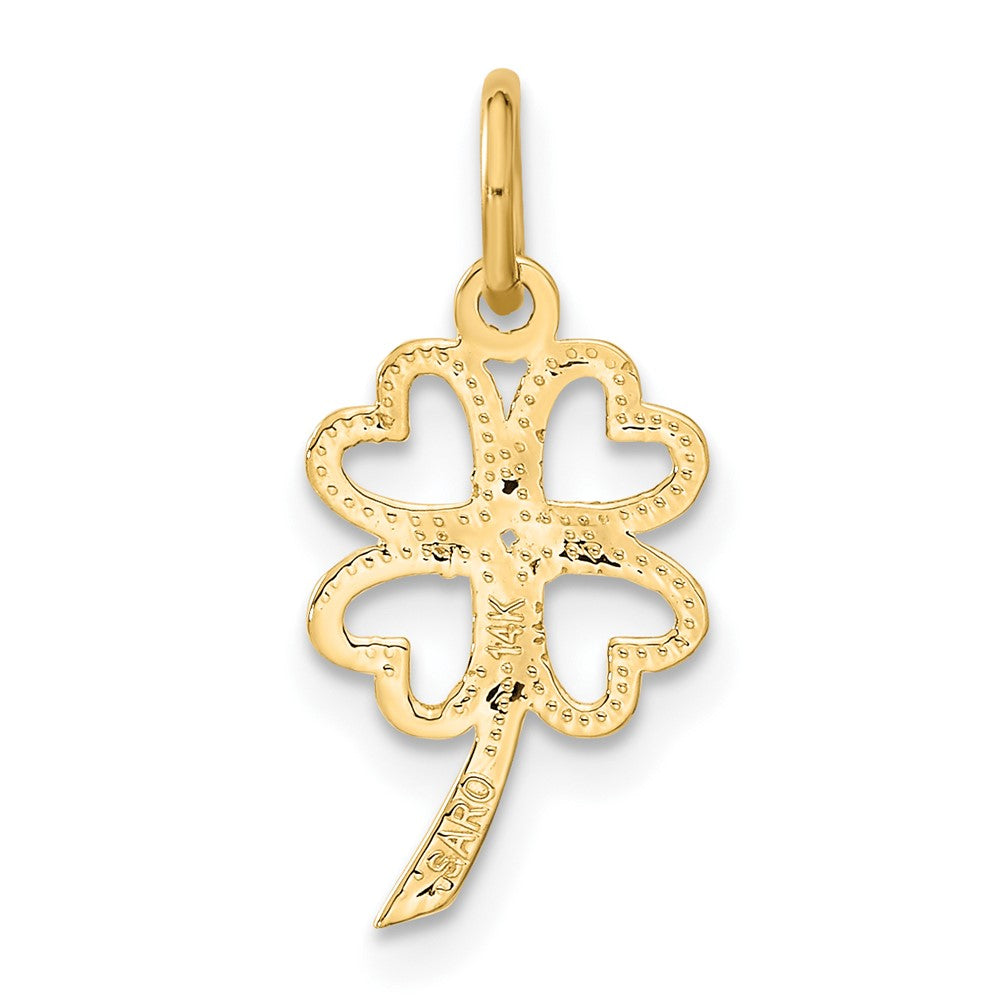 14K Yellow Gold 4 Leaf Clover Charm