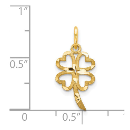 14K Yellow Gold 4 Leaf Clover Charm