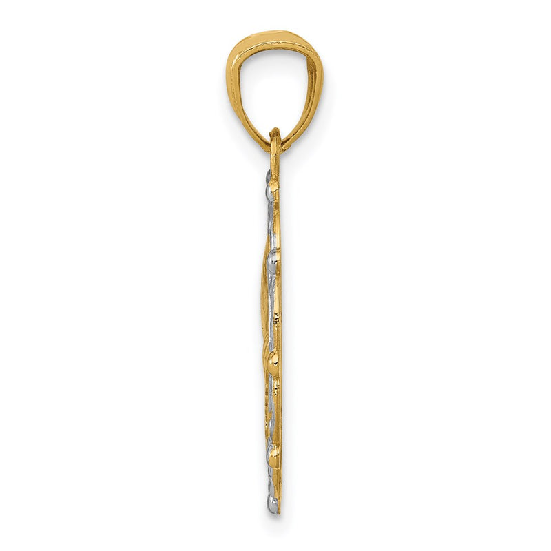 14K Yellow & Rhodium W/Rhodium Baptism Pendant