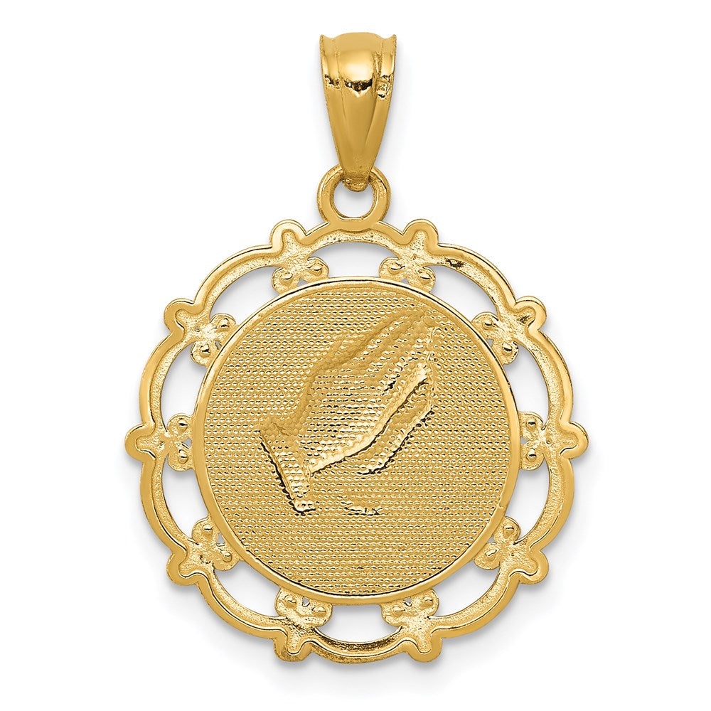 14K Yellow & Rhodium W/Rhodium Baptism Pendant