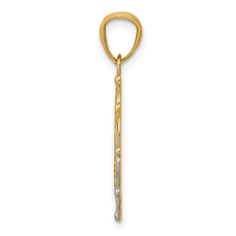 14K Yellow & Rhodium W/Rhodium Baptism Pendant