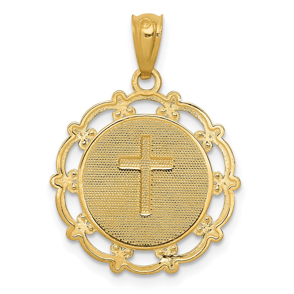 14K Yellow & Rhodium W/Rhodium Baptism Pendant