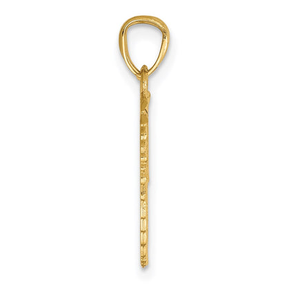 14K Yellow Gold Break Apart Diamond-Cut Wings Pendant