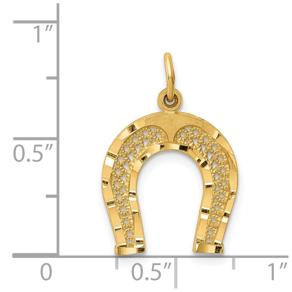 14K Yellow Gold Horseshoe Charm