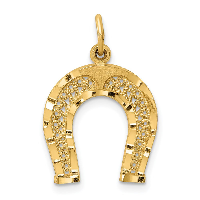 14K Yellow Gold Horseshoe Charm