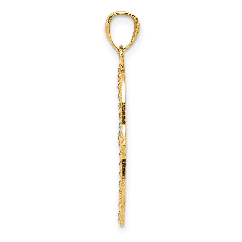14K Yellow & Rhodium W/ Hamsa Pendant