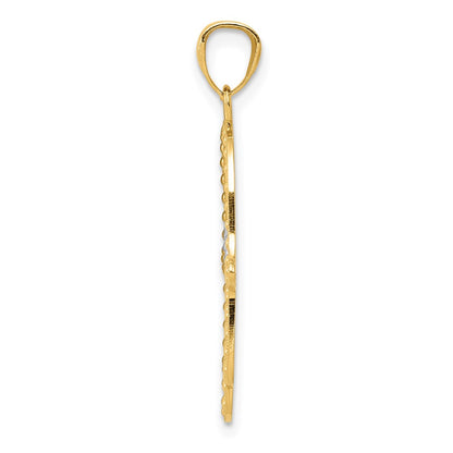 14K Yellow & Rhodium W/ Hamsa Pendant