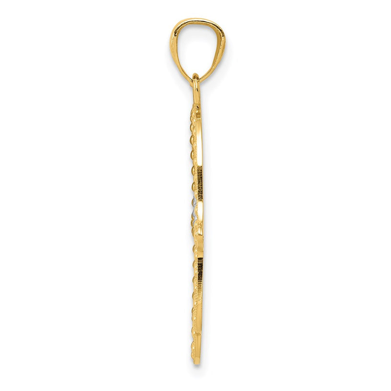 14K Yellow & Rhodium W/ Hamsa Pendant