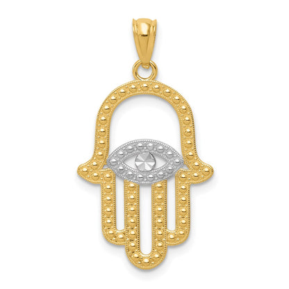 14K Yellow & Rhodium W/ Hamsa Pendant