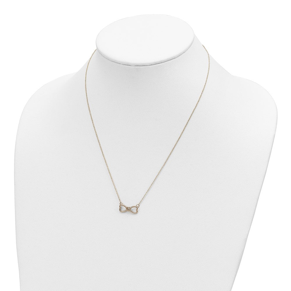14K Yellow Gold Polished Infinity W/Heart Necklace