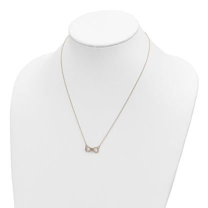 14K Yellow Gold Polished Infinity W/Heart Necklace