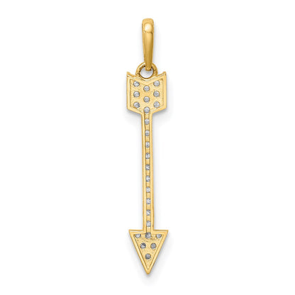 14K Yellow Gold Arrow Cz Pendant