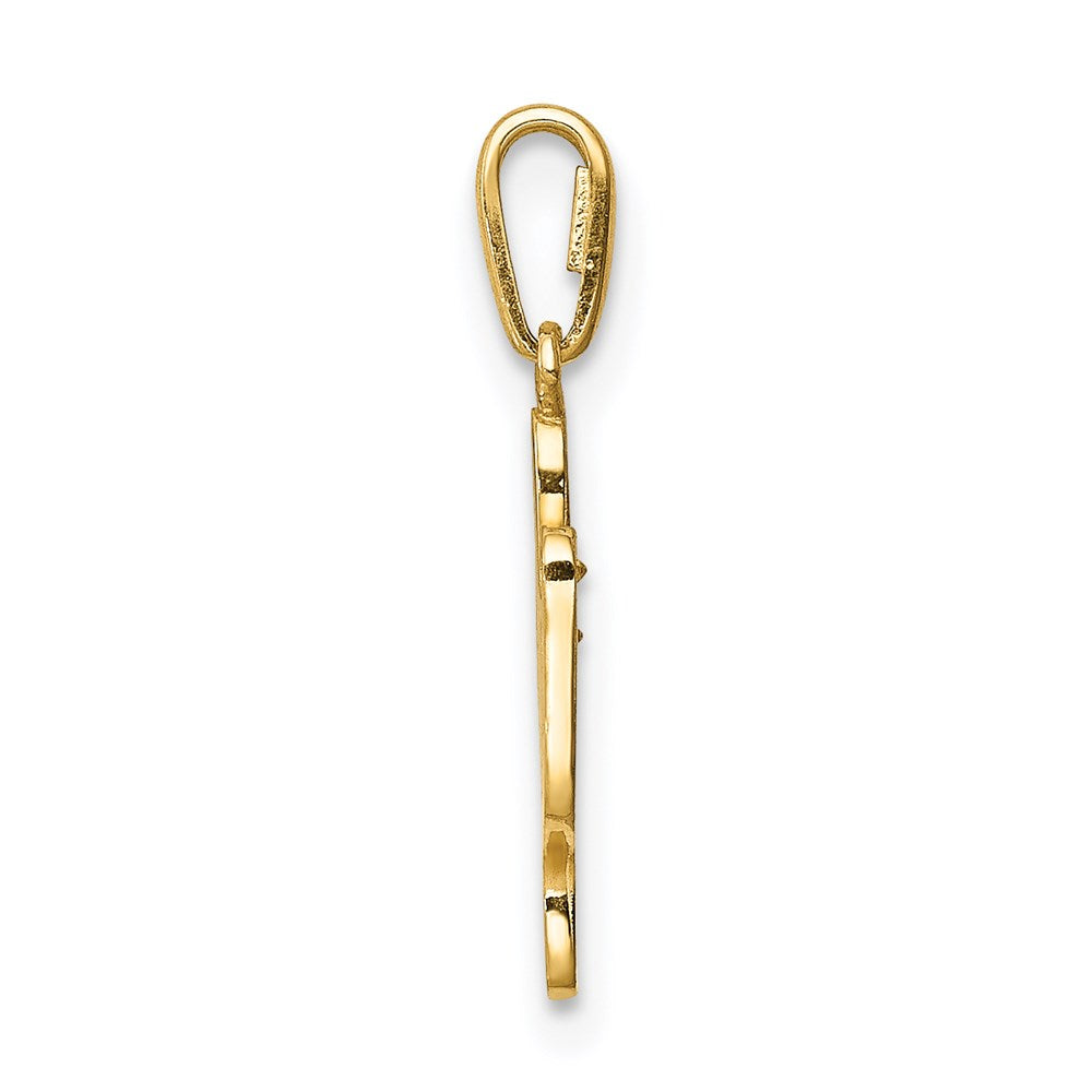 14K Yellow Gold Cactus Cz Pendant