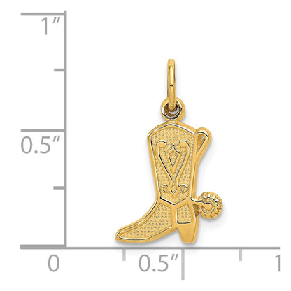 14K Yellow Gold Cowboy Boot Charm