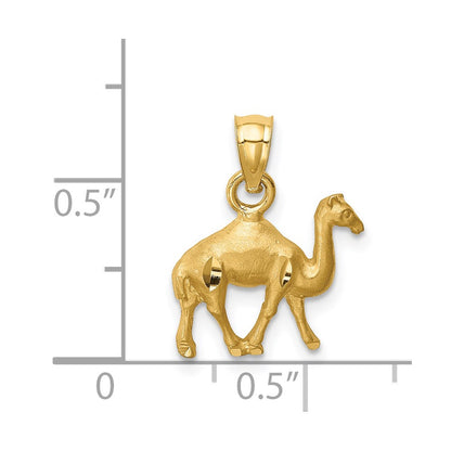 14K Yellow Gold D/C Camel Pendant