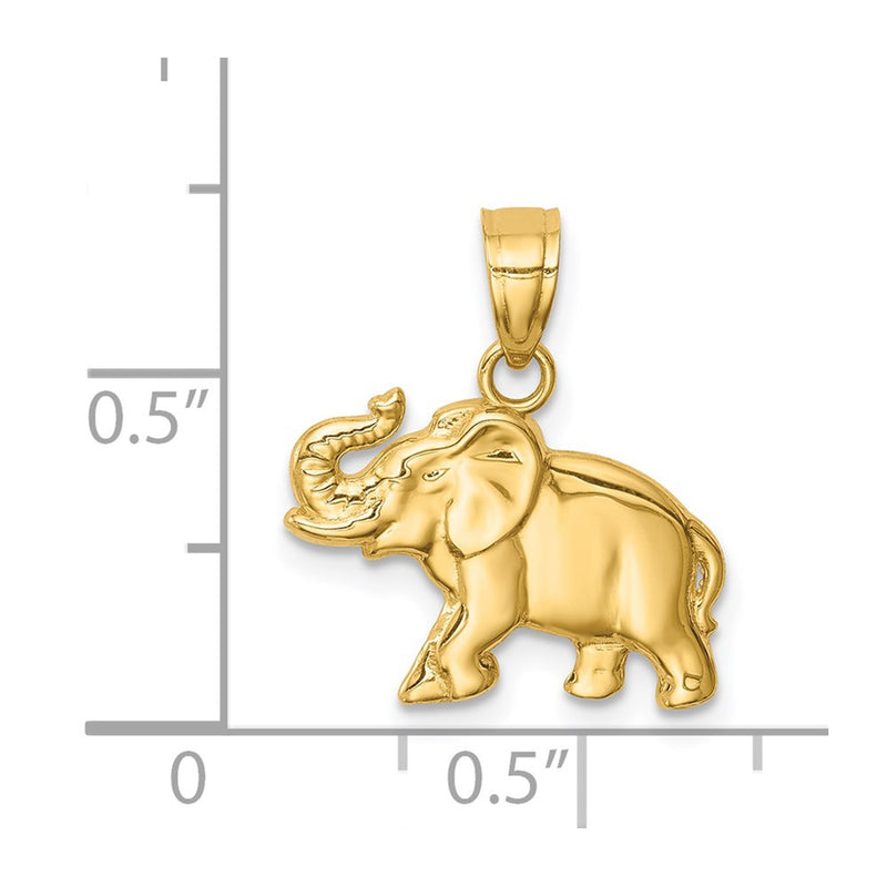 14K Yellow Gold Elephant Pendant