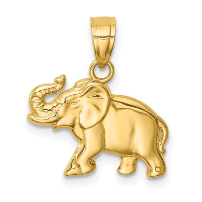 14K Yellow Gold Elephant Pendant