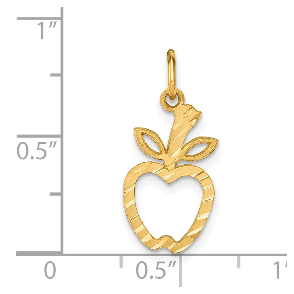 14K Yellow Gold Apple Charm