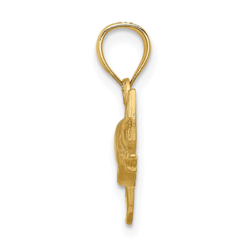 14K Yellow Gold D/C Marlin Pendant