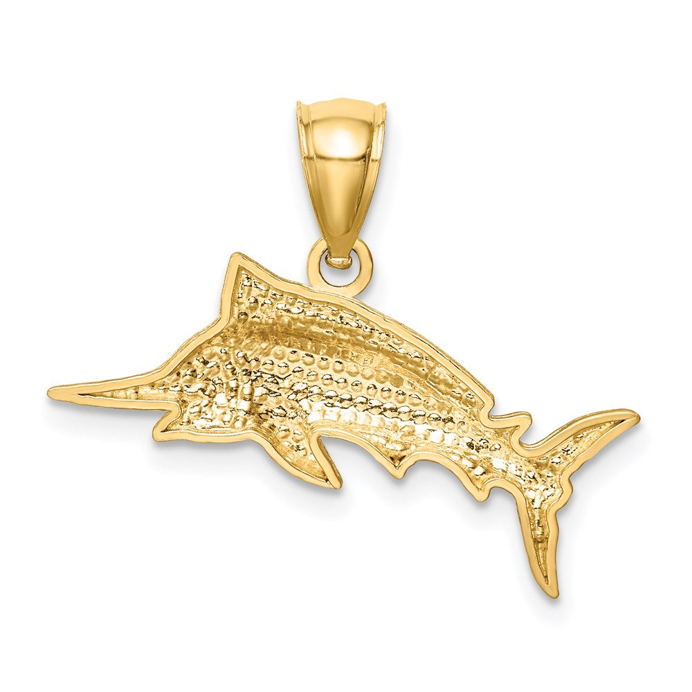 14K Yellow Gold D/C Marlin Pendant