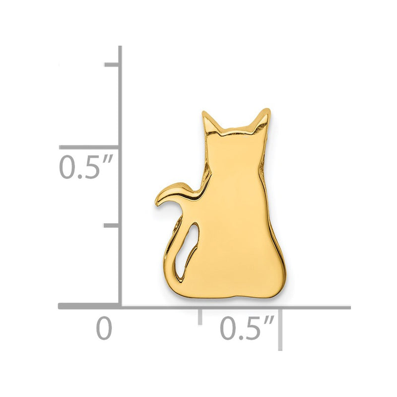 14K Yellow Gold Cat Chain Slide