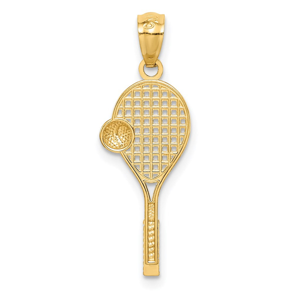 14K Yellow & Rhodium W/White Tennis Pendant