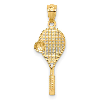 14K Yellow & Rhodium W/White Tennis Pendant