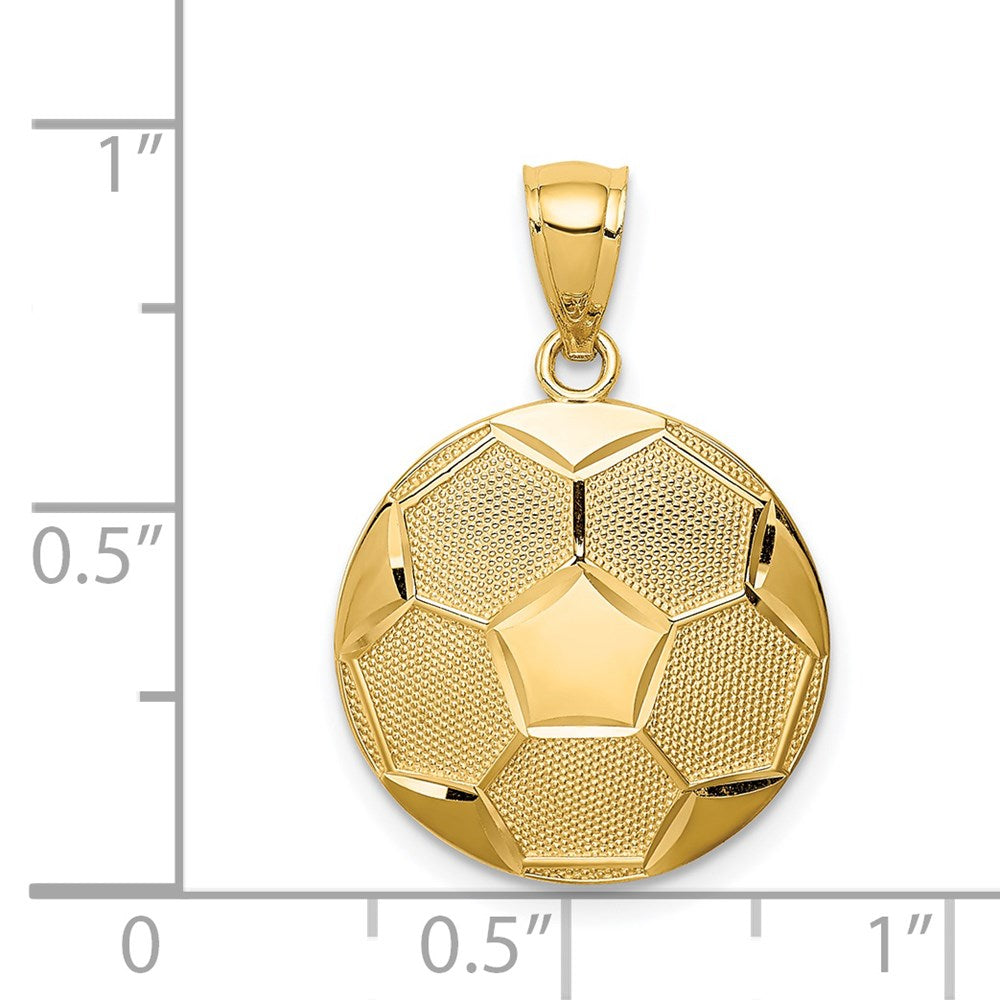 14K Yellow Gold Soccer Ball Pendant