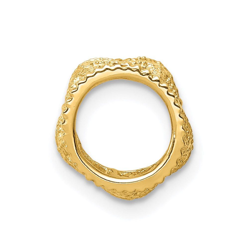 14K Yellow Gold Polished Starfish Slide