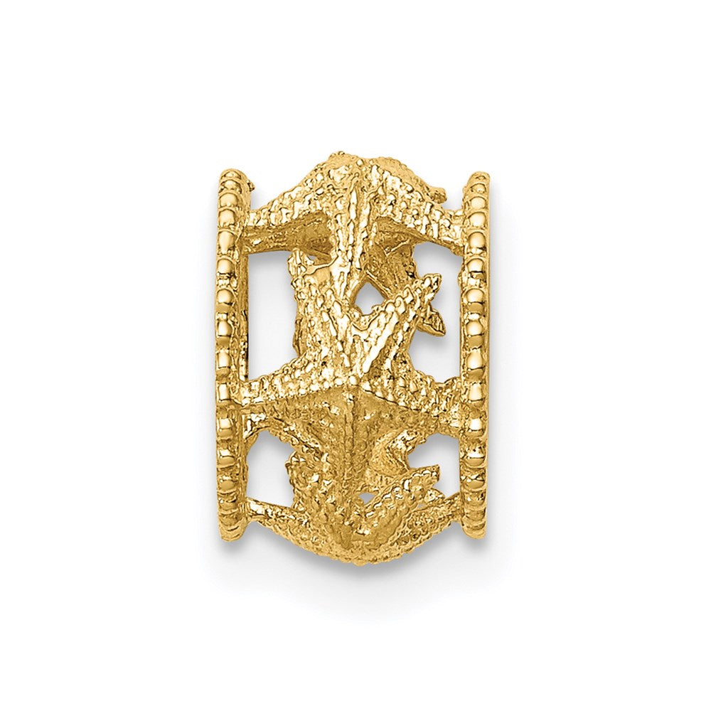 14K Yellow Gold Polished Starfish Slide