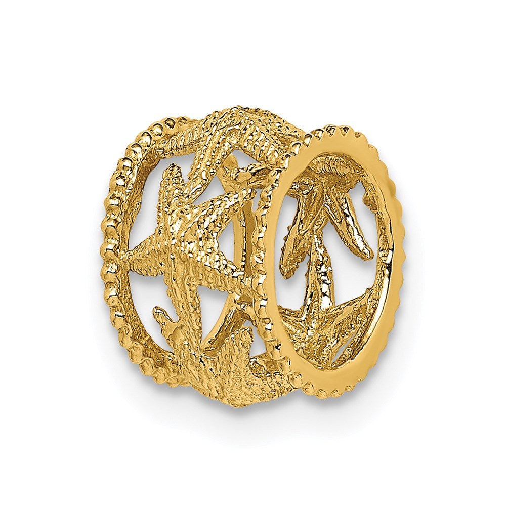 14K Yellow Gold Polished Starfish Slide