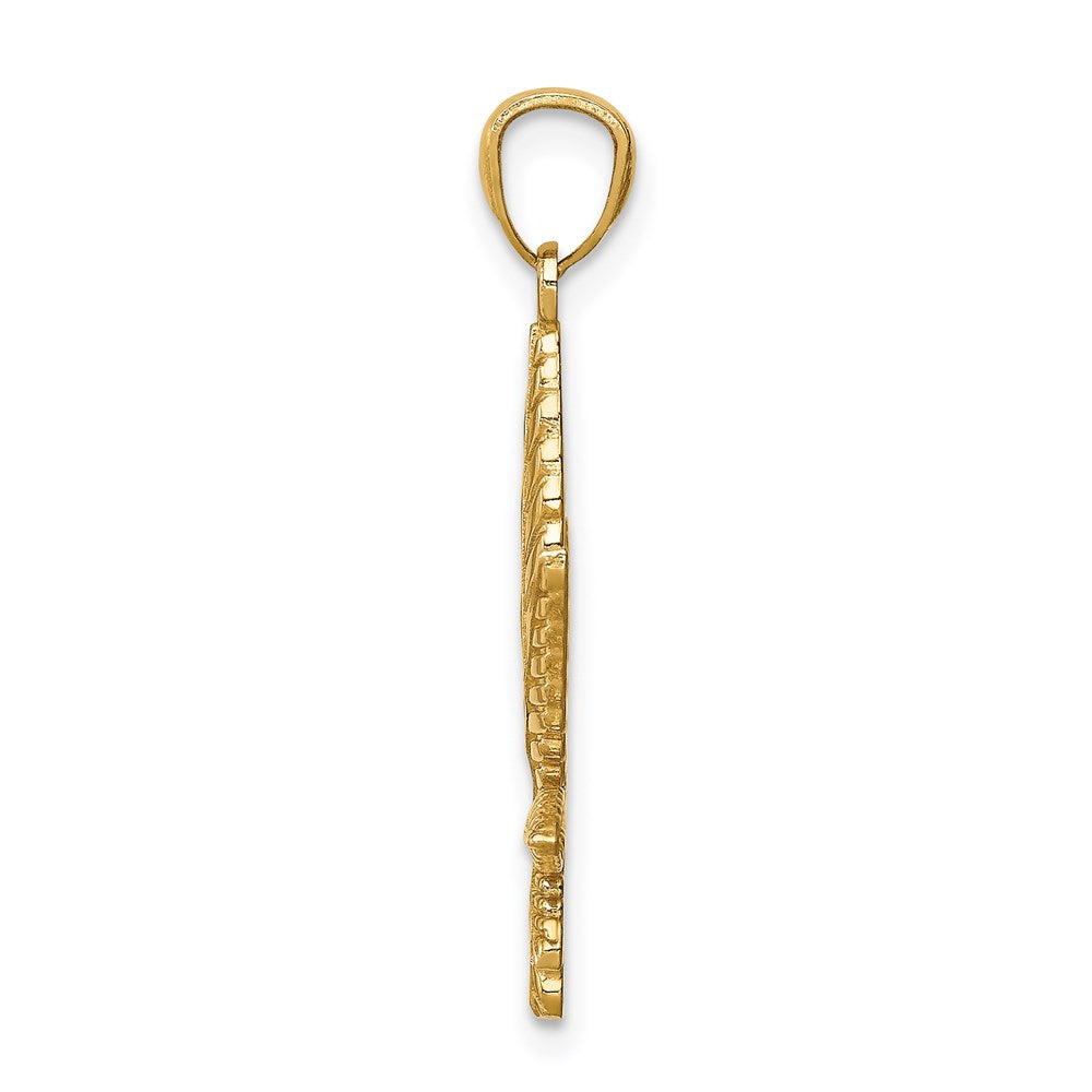 14K Yellow Gold Leaf Pendant