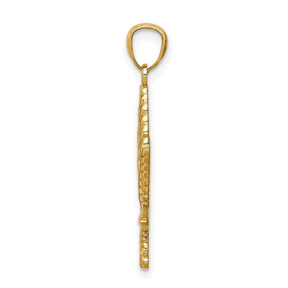 14K Yellow Gold Leaf Pendant