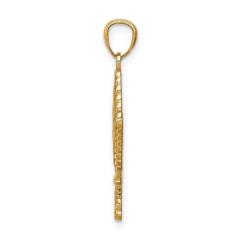 14K Yellow Gold Leaf Pendant