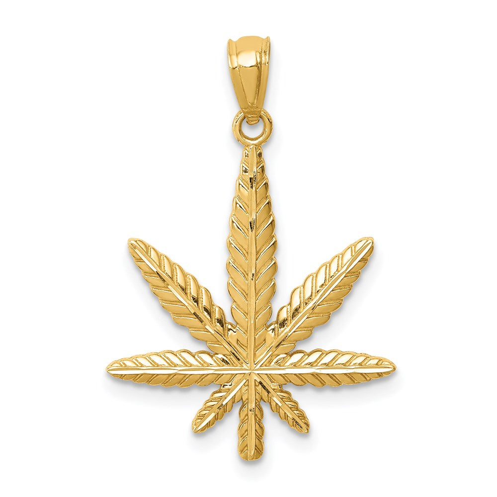 14K Yellow Gold Leaf Pendant