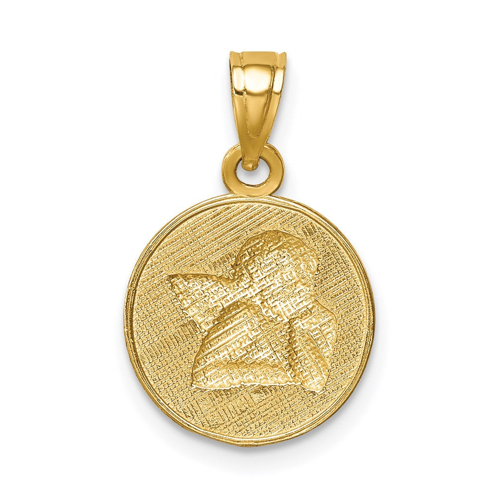 14K Yellow & Rhodium W/Rhodium Angel Pendant