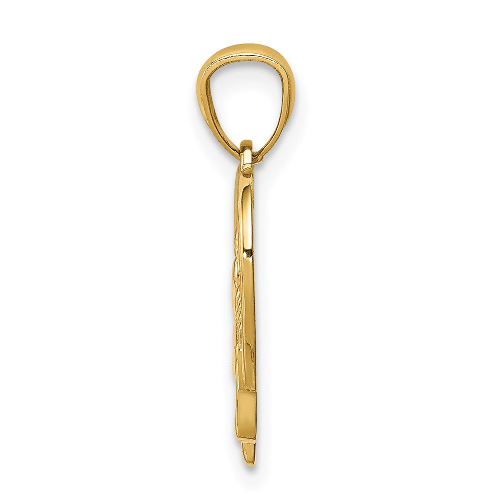 14K Yellow Gold Baby Feet In A Heart Pendant