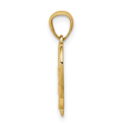 14K Yellow Gold Baby Feet In A Heart Pendant