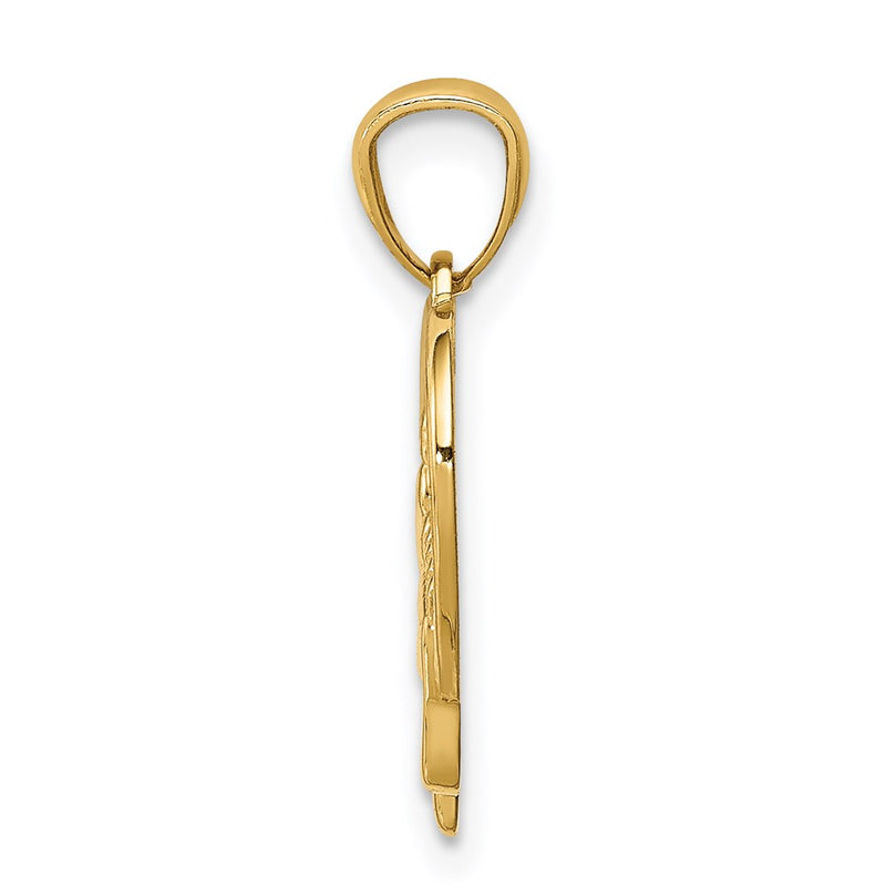 14K Yellow Gold Baby Feet In A Heart Pendant