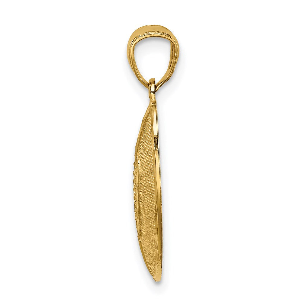 14K Yellow Gold Football Pendant