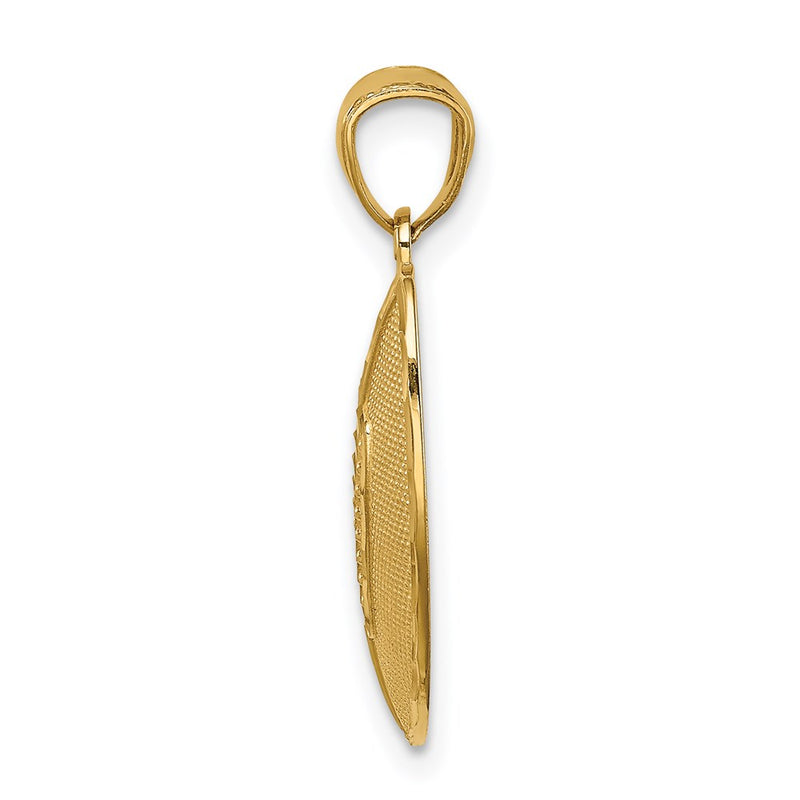 14K Yellow Gold Football Pendant