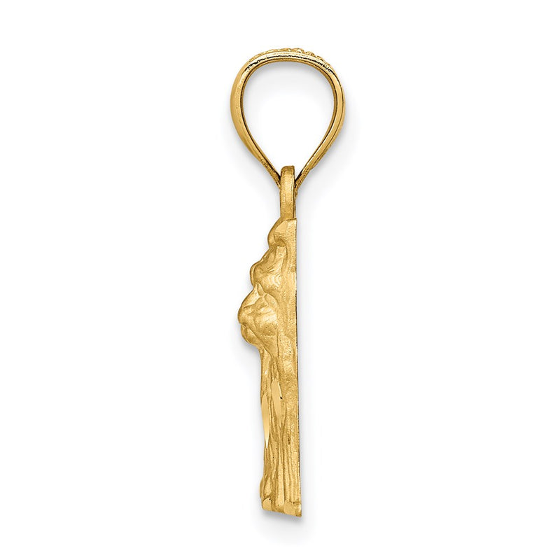 14K Yellow Gold Diamond-Cut Yorkshire Terrier Pendant