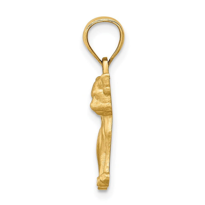 14K Yellow Gold Diamond-Cut Chihuahua Pendant