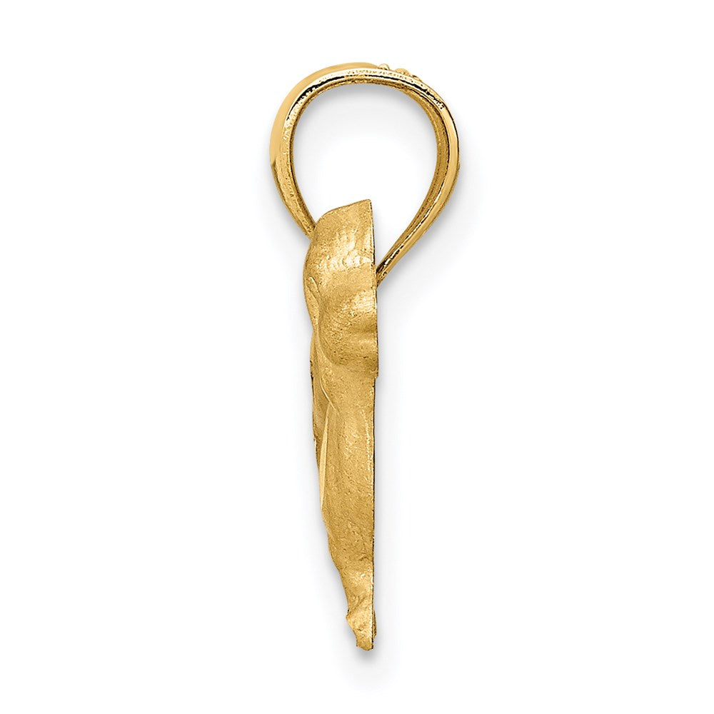 14K Yellow Gold Diamond-Cut Dachshund Pendant