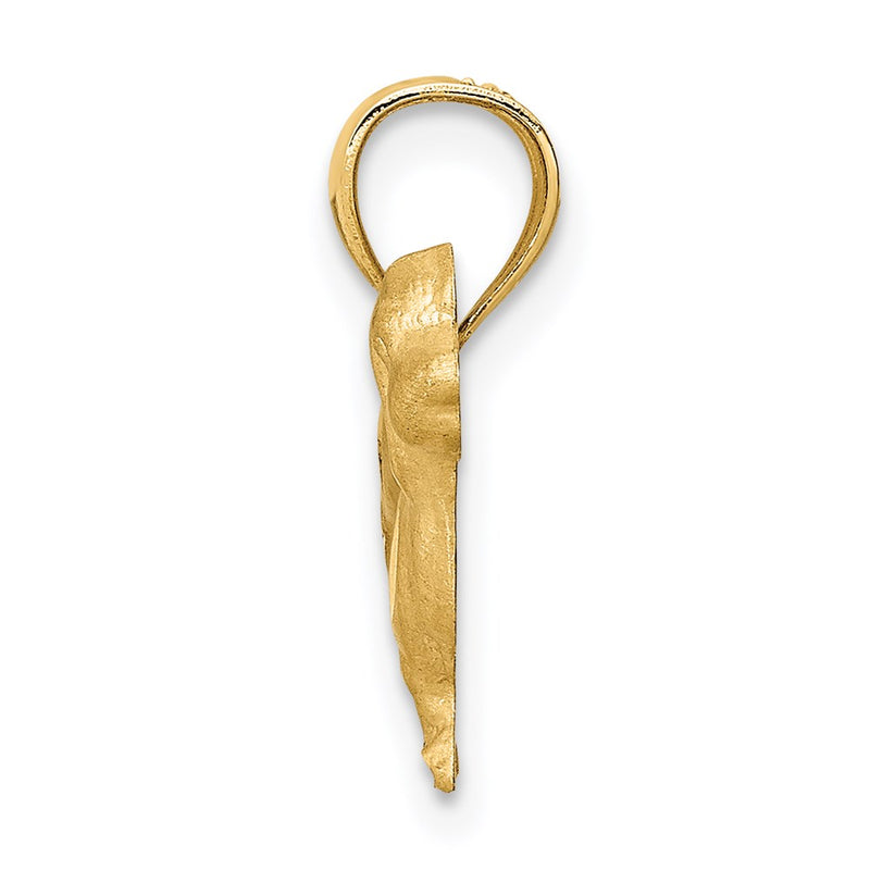 14K Yellow Gold Diamond-Cut Dachshund Pendant