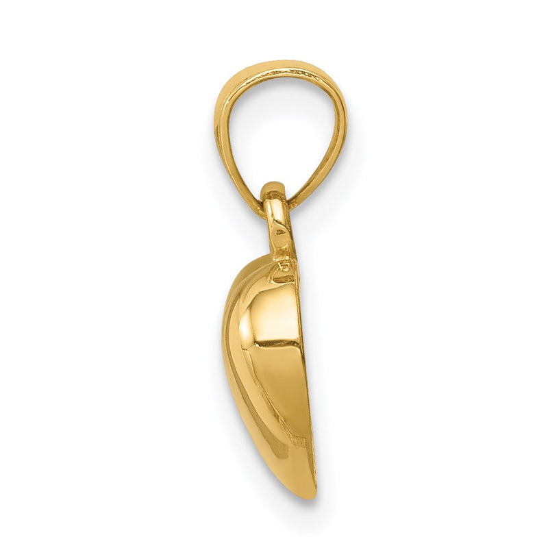 14K Yellow Gold Polished One-Sided Heart Pendant