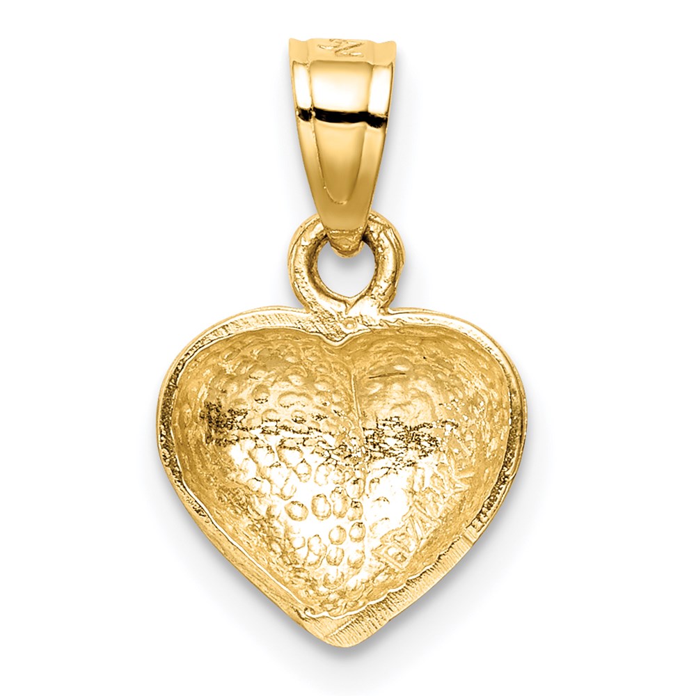 14K Yellow Gold Polished One-Sided Heart Pendant
