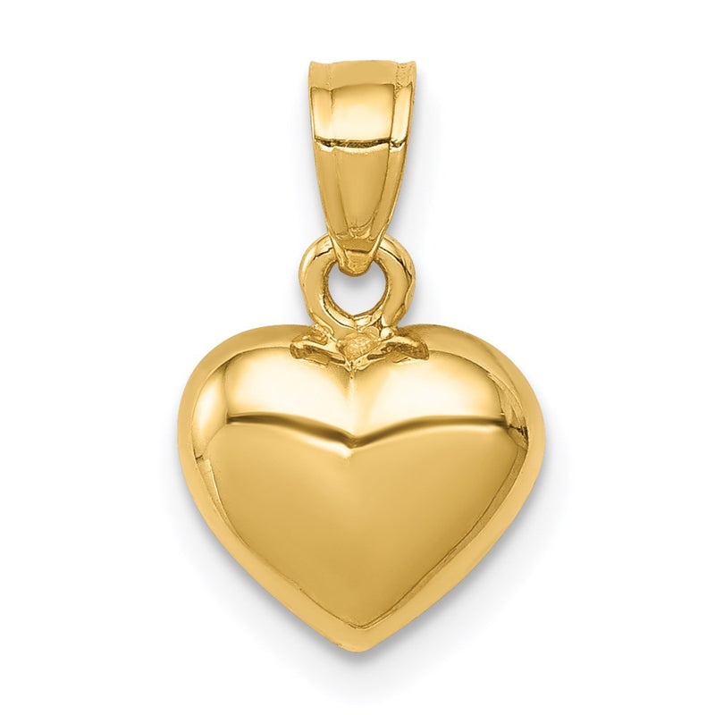 14K Yellow Gold Polished One-Sided Heart Pendant