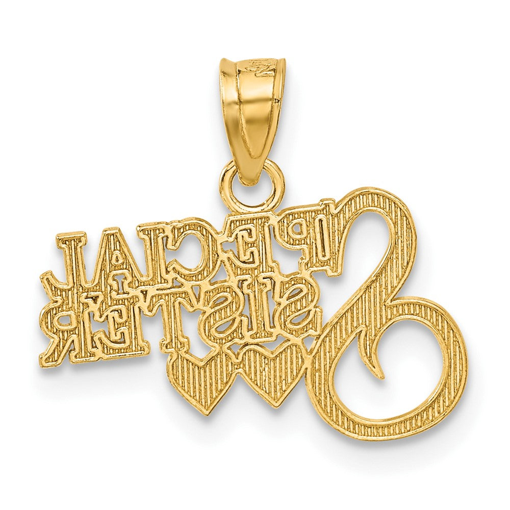 14K Yellow Gold Diamond-Cut Special Sister Pendant