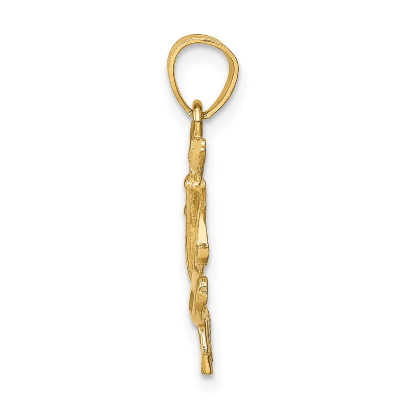 14K Yellow Gold D/C Paint Palette Pendant